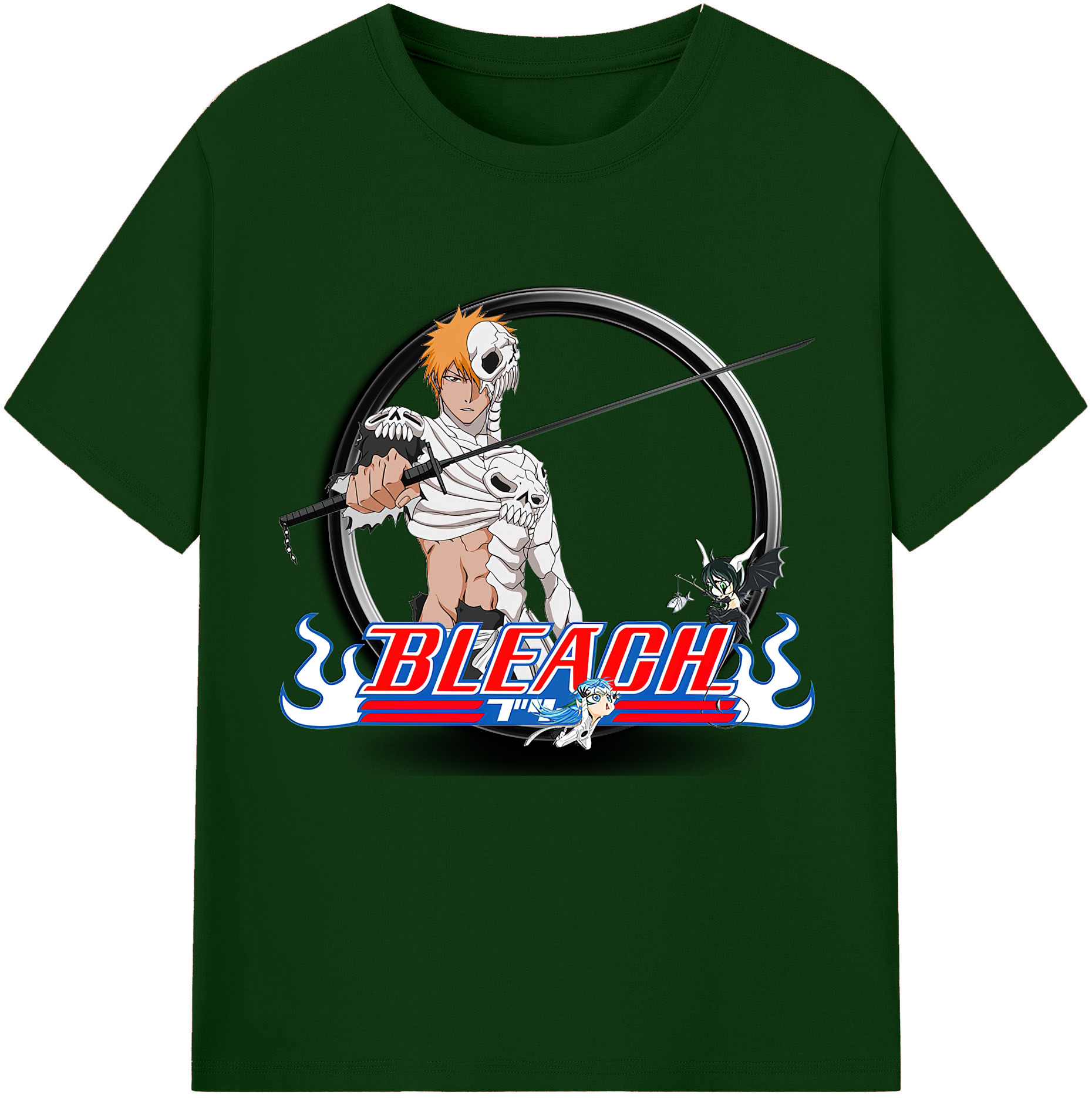 （画像用） ブリーチ 黒崎一護（くろさき いちご）BLEACH Kurosaki Ichigo 綿100％半袖Tシャツ（フロントプリント）